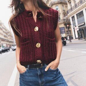 NWT Zara Chunky Knit Sweater Vest